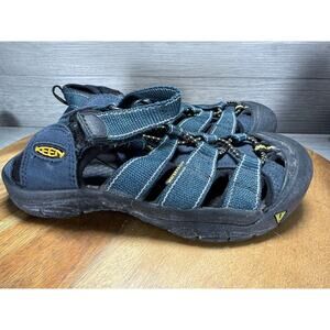 Keen Newport H2 Hiking Sandals Blue Bungee Cord Hook & Loop Fasteners Kids 2